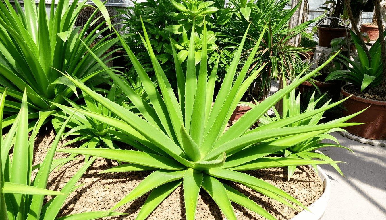 Growing aloe vera in a greenhouse