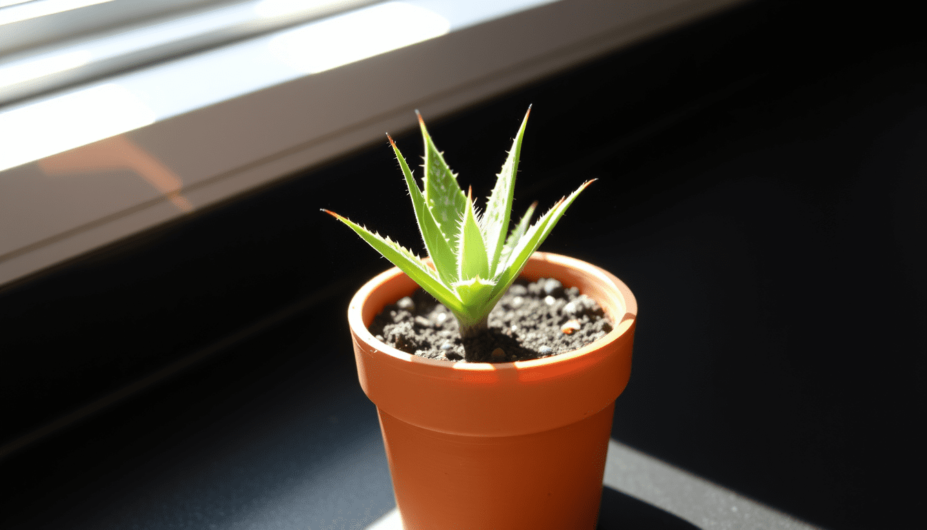 Repotting aloe seedlings